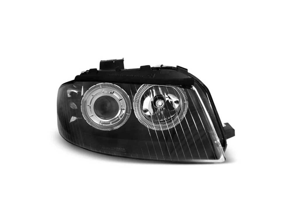 Přední světlomety Audi A3 8P, 2003-2008, Angel Eyes, černé black LPAU78
