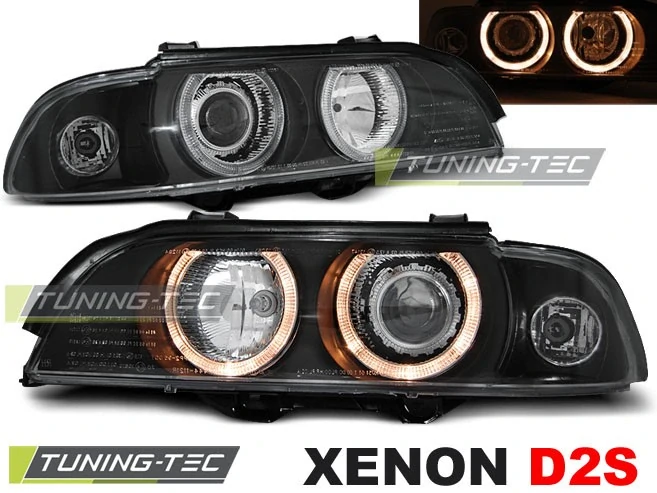 Přední světla BMW E39 95-03 Angel Eyes XENON- černé