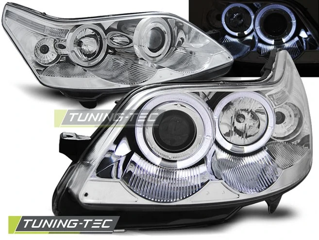Přední světla angel eyes Citroen C4 chromové