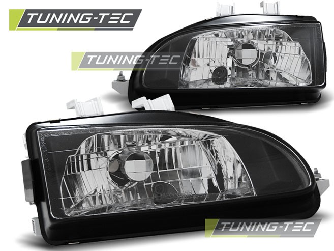 PŘEDNÍ SVĚTLOMETY, SVĚTLA, LAMPY HONDA CIVIC, 1991-1995, 2/3DVEŘ., ČERNÉ BLACK