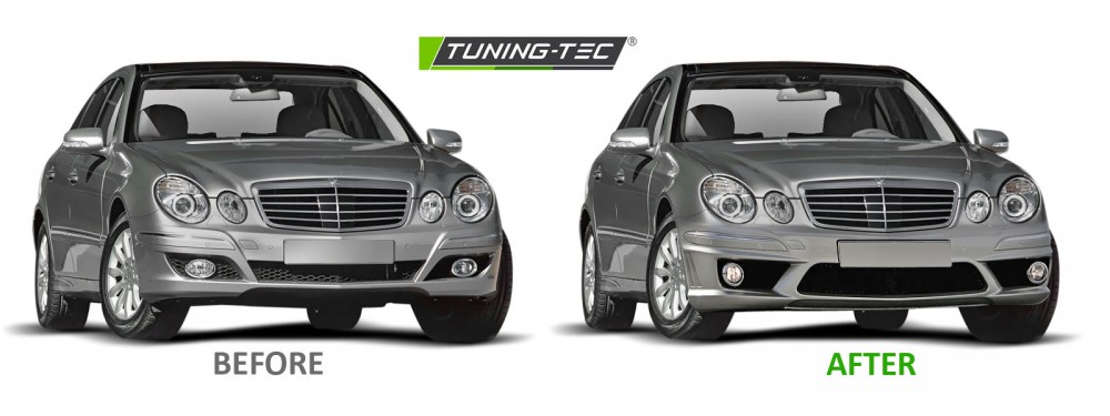 PŘEDNÍ NÁRAZNÍK AMG LOOK, MERCEDES W211, E-CLASS, 2006-2009 PRO SENZORY 