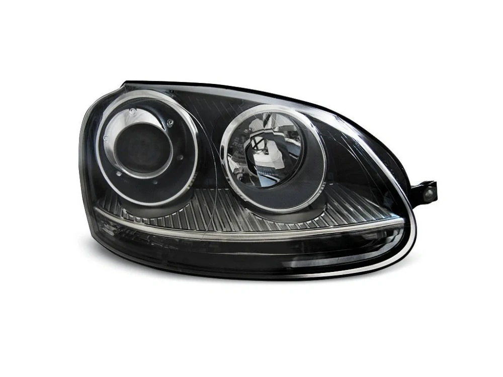 PŘEDNÍ SVĚTLOMETY, SVĚTLA, LAMPY VW GOLF 5, 2003-2009, GTI STYL  ČERNÉ