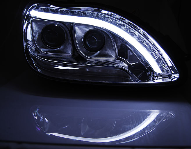 Přední světla LED TubeLights Mercedes-Benz S W220 98-05 chrome