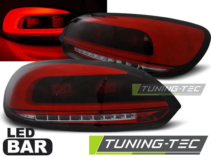 ZADNÍ SVĚTLA VW SCIROCCO, 2008- LED BAR NEON, ČERVENÉ, KOUŘOVÉ