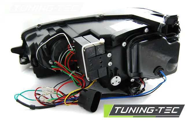 Přední světla VW Golf VII 11.12- - černé U-TYPE LED RED LINE GTI LOOK