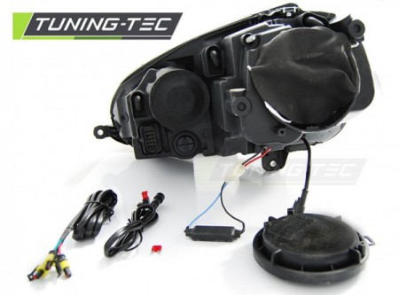 PŘEDNÍ SVĚTLOMETY, SVĚTLA, LAMPY, LAMPY VW GOLF 5, 2003-2009, LED DAYLIGHT S DRL, ČERNÉ BLACK