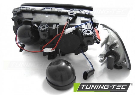 Přední světla BMW E46 Coupe Cabio 99-03 LED Angel Eyes - černé
