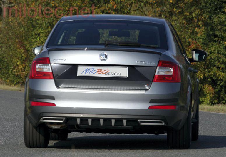 Sportovní imitace výfuku Škoda Octavia III (2012 - 2020) stříbrné ALU-BRUSH - MILOTEC