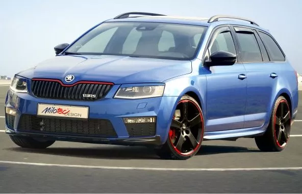 Spoilery předního nárazníku Škoda Octavia III RS (2013 - 2017) - černá metalíza - Milotec