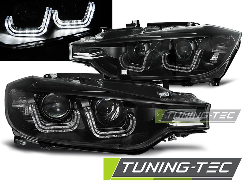 PŘEDNÍ SVĚTLA BMW F30, F31 2011-, U-LED BAR S DRL SVÍCENÍM