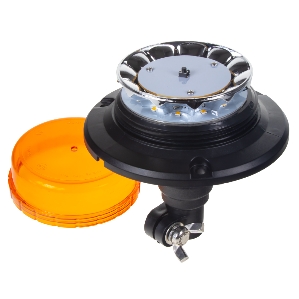 LED maják, 12-24V, 12x3W oranžový na držák, ECE