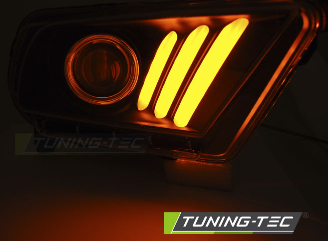 Přední světla Ford Mustang V 10-13 černé TUBE LIGHT