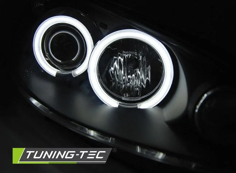 Přední světla Peugeot 206 02-07 Angel Eyes CCFL - černé