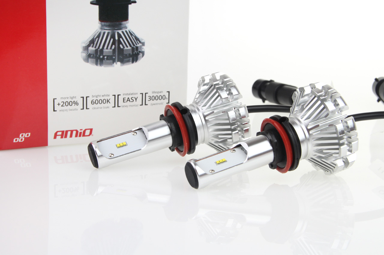 LED  ŽÁROVKY H8/H9/H11 6000 K / 3200 LM 2KS AMIO