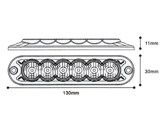 PREDATOR 6x3W LED, 12-24V, oranžový, ECE R10 R65