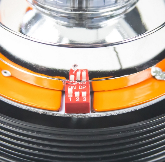 LED maják, 12-24V, 18x3W, oranžový magnet, ECE R65