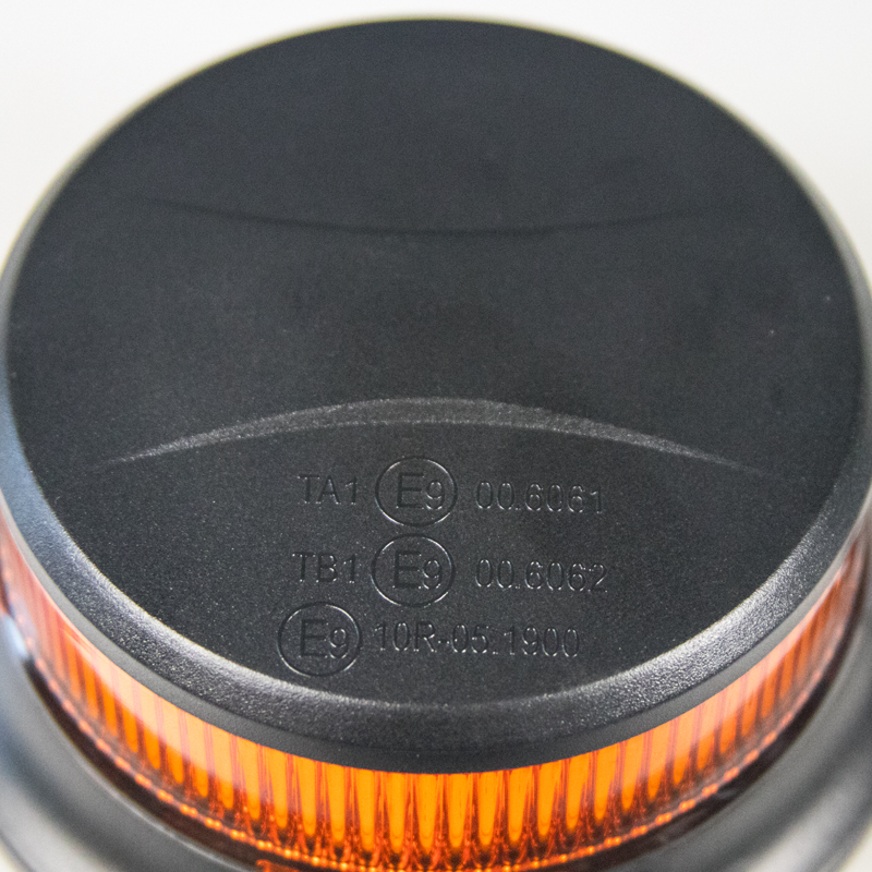 LED maják, 12-24V, 18x1W oranžový, pevná montáž, ECE R65