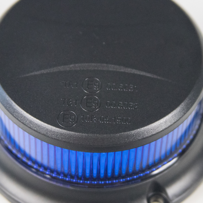LED maják, 12-24V, 18x1W modrý, magnet, ECE R65