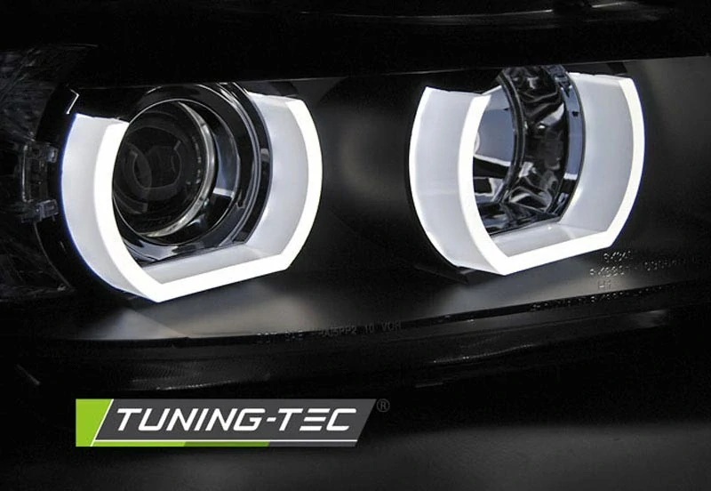 Přední světla xenon D1S 3D LED angel eyes BMW E90,E91 2005-2008 černá