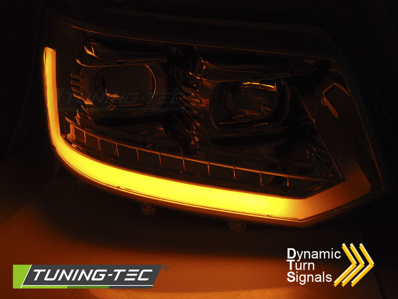 Přední světla VW T5 2010-2015 LED TUBE LIGHT CHROME T6 LOOK
