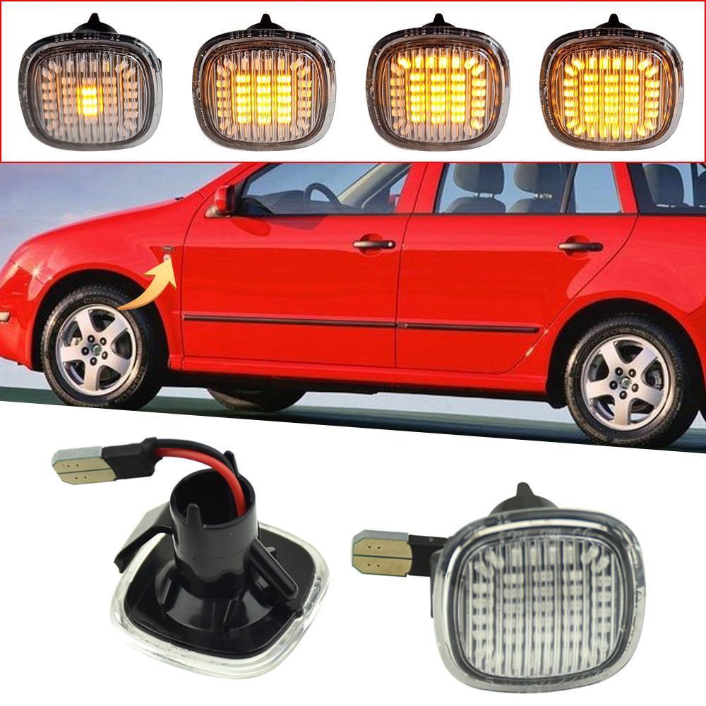 LED dynamické blinkry Škoda, Audi, Seat oranžové