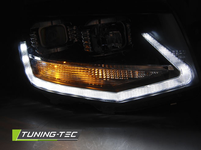 PŘEDNÍ SVĚTLA, LAMPY VW T6 2015-, LED DRL ČERNÉ