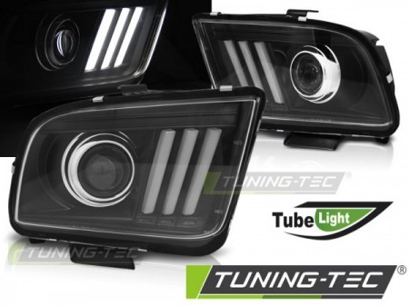 PŘEDNÍ SVĚTLA FORD MUSTANG 2004-2009, TUBE LIGHT ČERNÉ