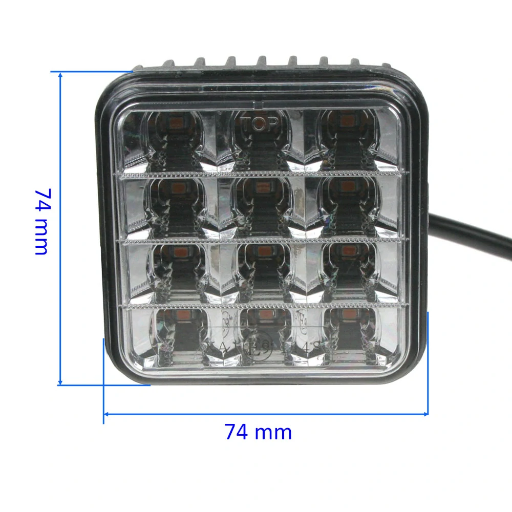 PREDATOR vnější, 10-30V, 12x2W SMD LED, oranžový, 74x74x38mm, ECE R65