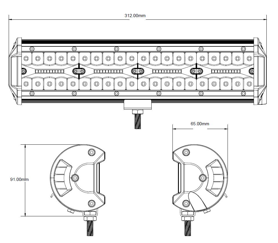 LED rampa, 80x3W, ECE R10 312x91x65 mm