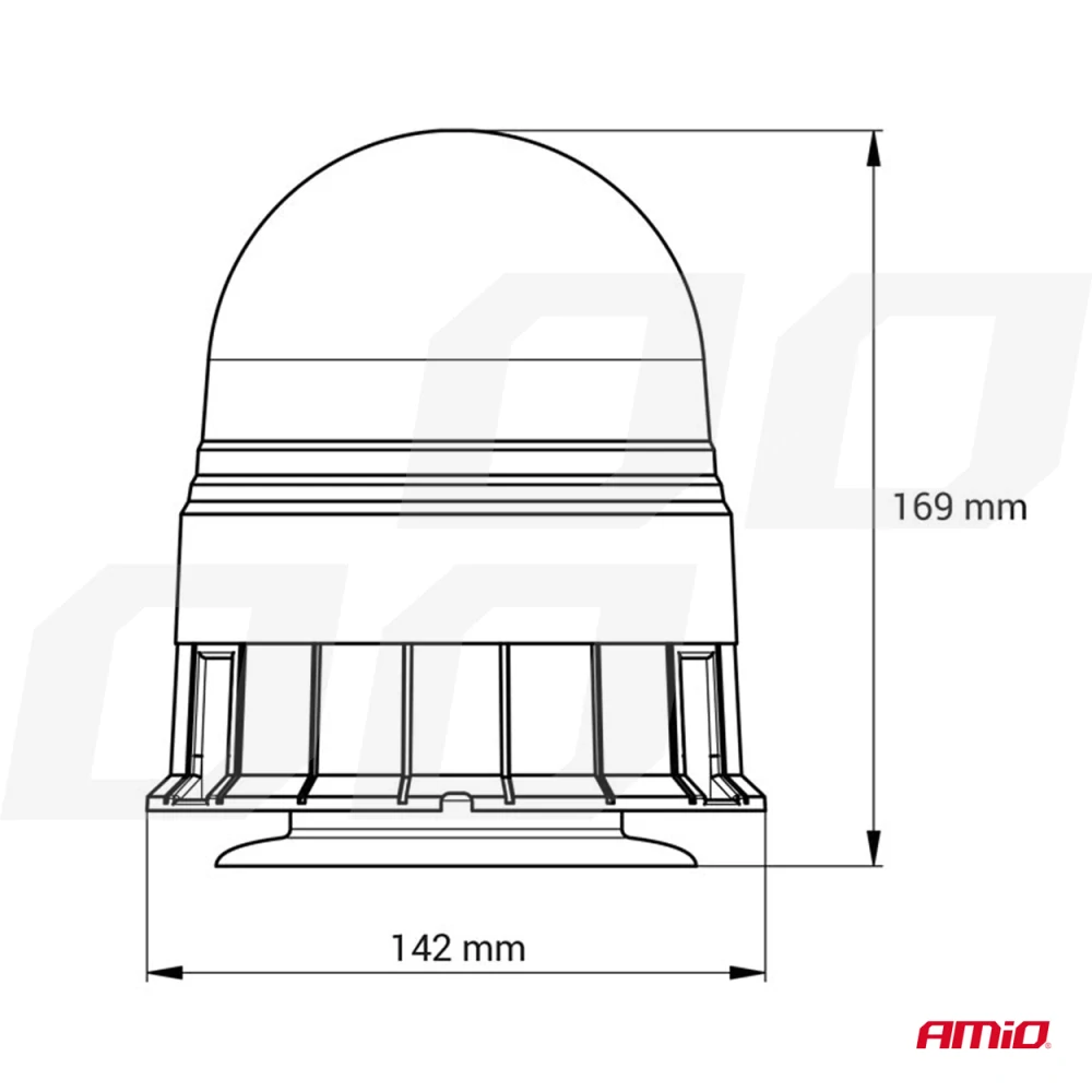 Výstražný LED maják 12/24V - oranžový, magnet - 60 LED s homologací E13 - Amio