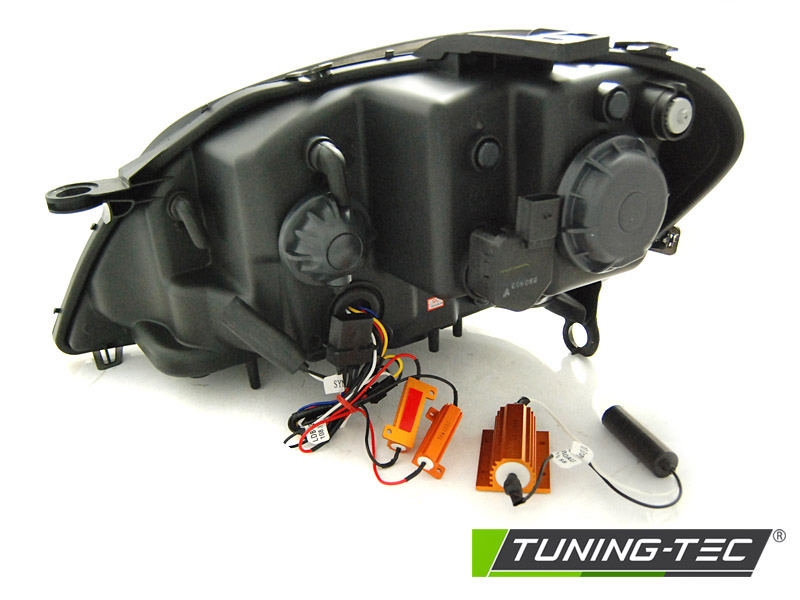 PŘEDNÍ SVĚTLA, SVĚTLOMETY, LAMPY MERCEDES W164 ML, 2005-2007, S DYNAMICKÝMI BLINKRY, ČERNÉ