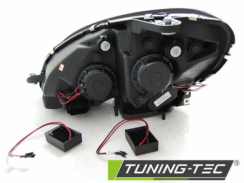 Přední světla Mercedes Benz W204, C-classe 07-10 - TUBE LIGHT H7 černá