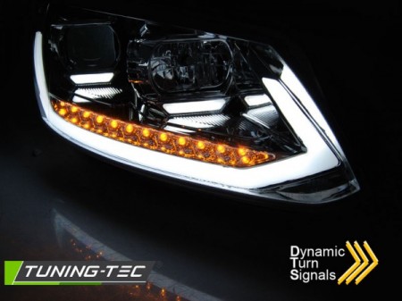PŘEDNÍ SVĚTLOMETY, SVĚTLA, LAMPY VW TOURAN 2010-2015, TUBE, DRL, SEQ, CHROM