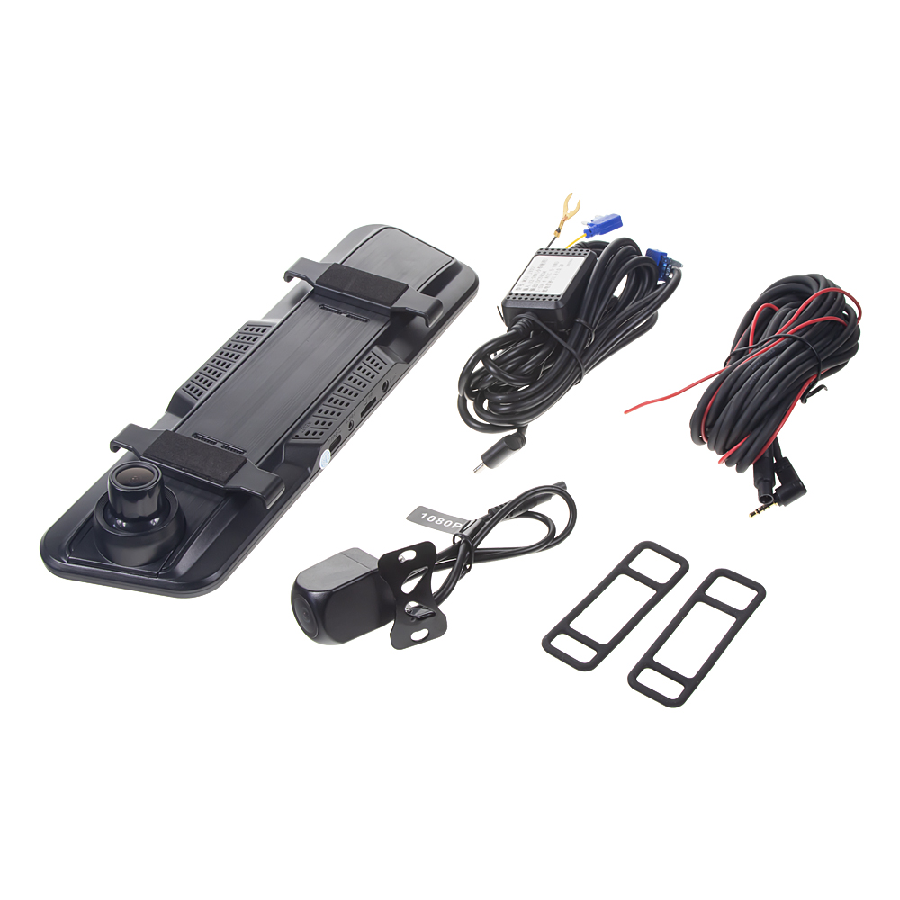 Monitor 9,66" s Apple CarPlay, Android auto, Bluetooth, Dual DVR v zrcátku pro montáž na zrcátko