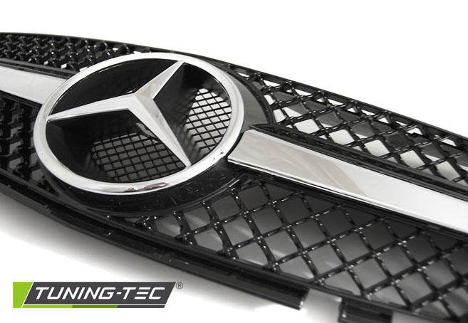 Přední maska Mercedes SL R230 2001-2006 SL Look chromovo černá