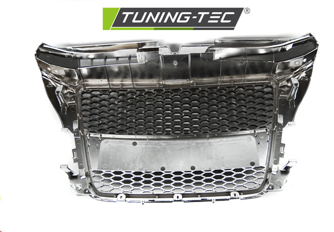 PŘEDNÍ MASKA BEZ ZNAKU RS TYPE AUDI A3 8P, 2008-2013, CHROMOVĚ ČERNÁ