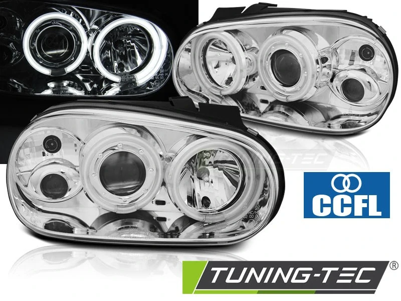 Přední světla VW Golf IV 98-03 ANGEL EYES CCFL chrom