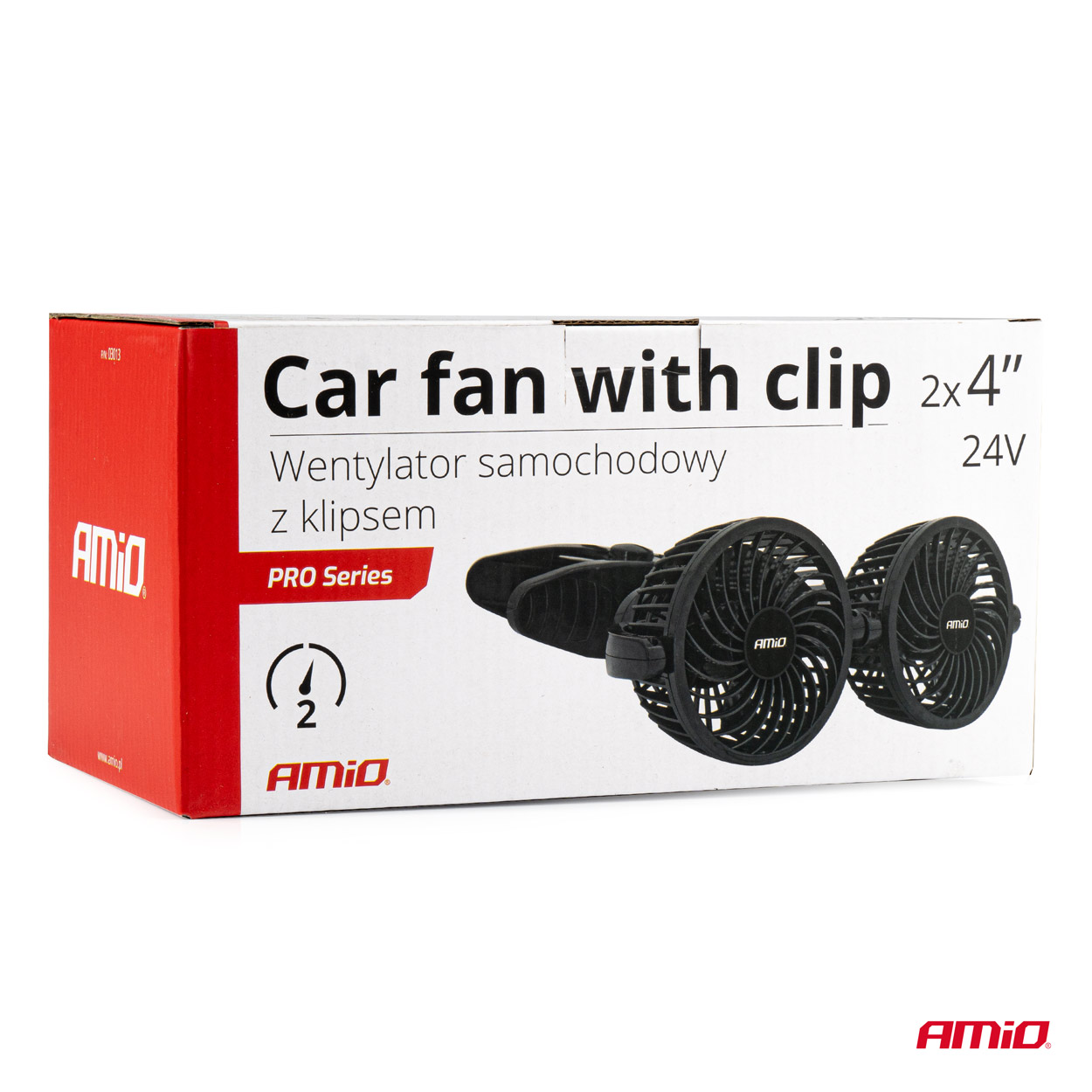 Ventilátor do auta s klipem 2x4" 24V