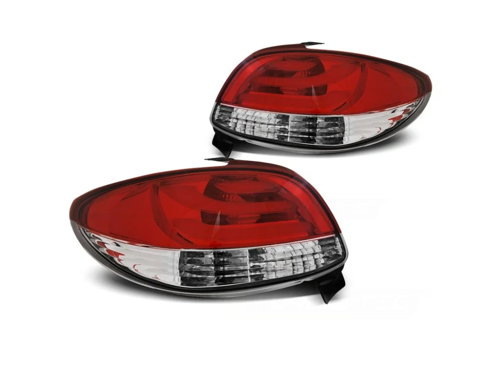 Zadní světla Peugeot 206 98-07 - bílá/červené LED BAR