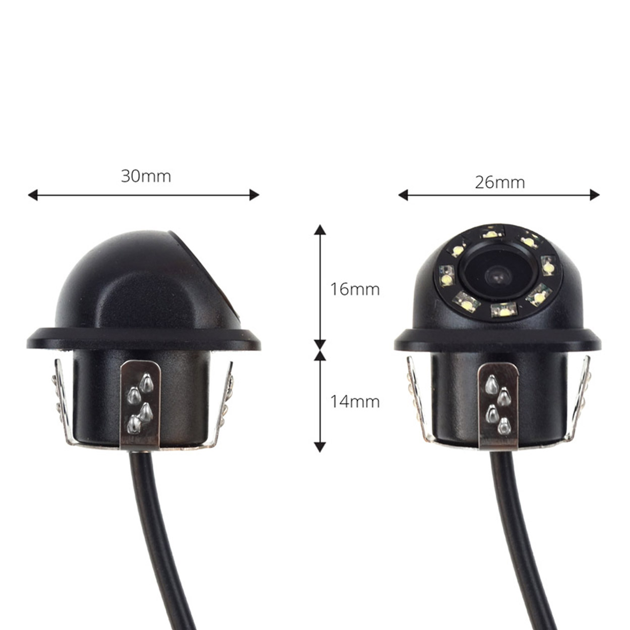 Kamera do auta Amio HD-305-LED 170° s nočním viděním o průměru 18 mm s LED osvětlením