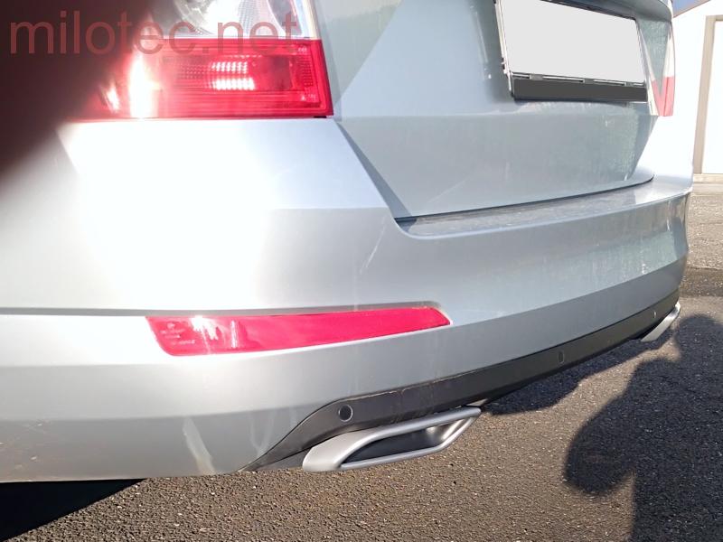 Dummy - koncovky výfuku, Alu Brush, Škoda Octavia III./ Facelift, r.v.2013/2017