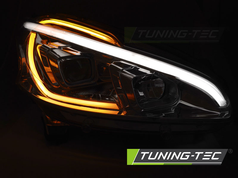 Přední světla Peugeot 208 12-15 -černá TUBE LIGHT