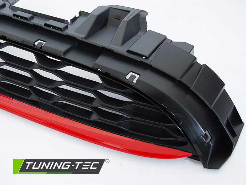 PŘEDNÍ MASKA MINI COOPER F55/F56/F57, 2014-2021, SPORT STYLE, ČERNÁ-ČERVENÁ