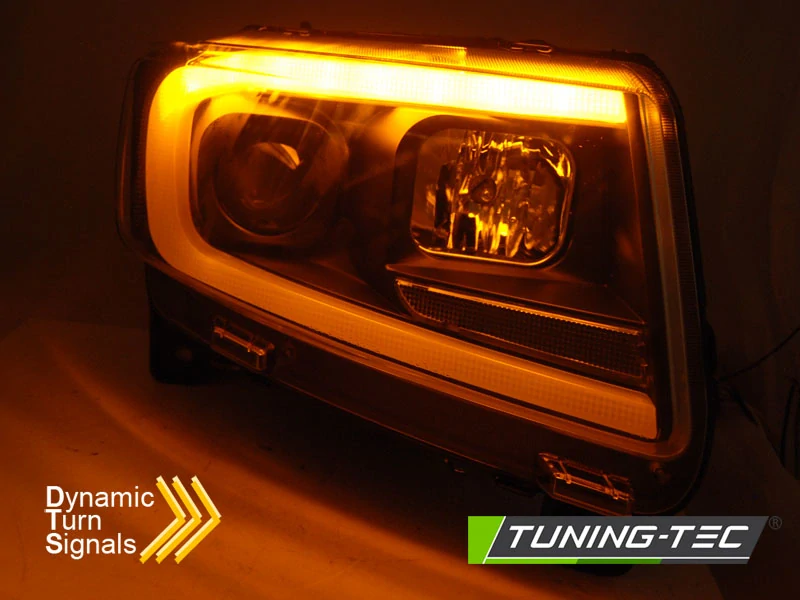 Přední světla Jeep Grand Cherokee 11-13 - černá TUBE LIGHT SEQ