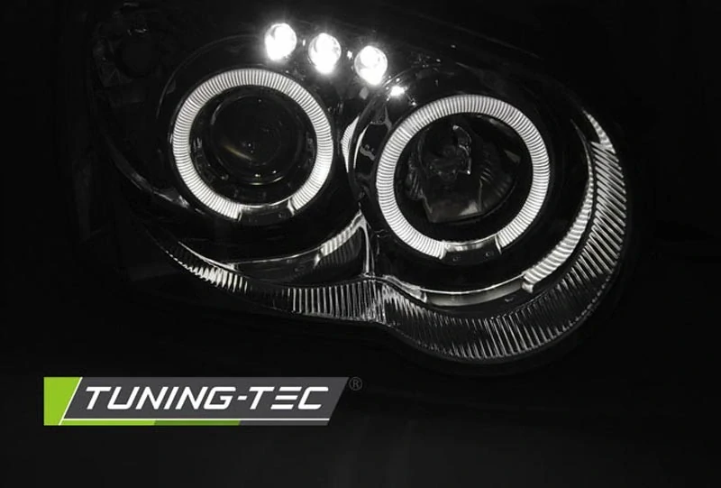Přední světla Subaru Impreza 2003-2005, Angel Eyes, chrom