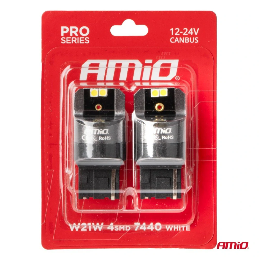 LED žárovky T20 CANBUS PRO 7440 W21W 4x3030 SMD bílá 12/24V