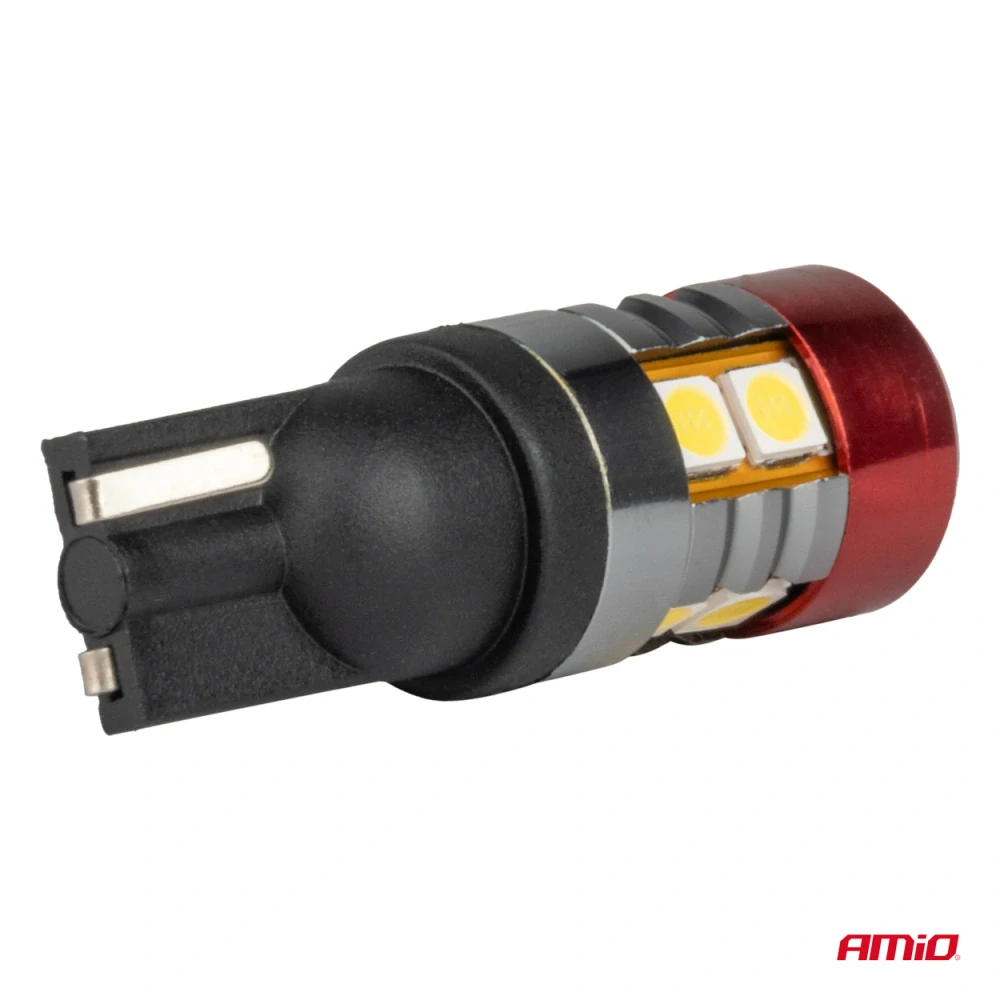 LED žárovky CANBUS T10 W5W 9 SMD 3030 Bílé 12V 24V AMiO
