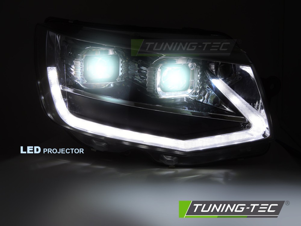 Přední LED TUBE světla CHROMOVÁ DRL SEQ Volkswagen T6 2015-2019
