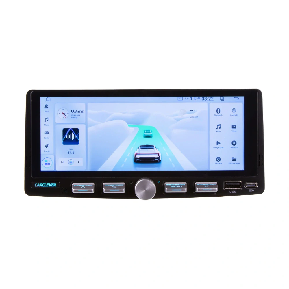 1DIN autorádio s 6,86" LCD, Android, WI-FI, GPS, CarPlay, Bluetooth, 3xUSB 1xUSB-C