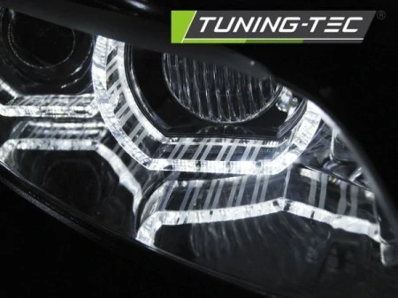 Přední světla BMW E92,93, 2006-2010 3D Angel eyes, chromové